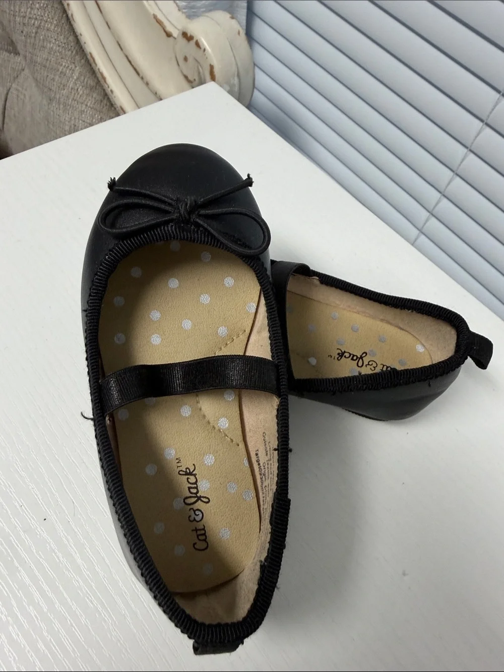 Cat & Jack Black Girls' Mary Jane Ballet Flats with Bow